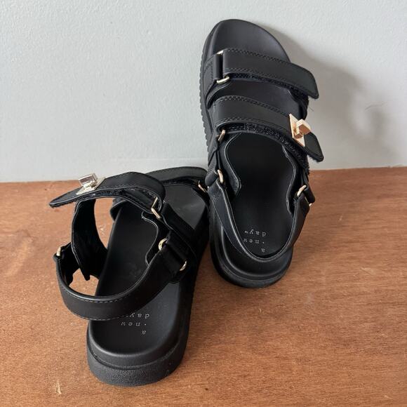 Womens Jonie Footbed Sandals 7.5 Faux Leather Open Toe ,A New Day - Picture 3 of 6